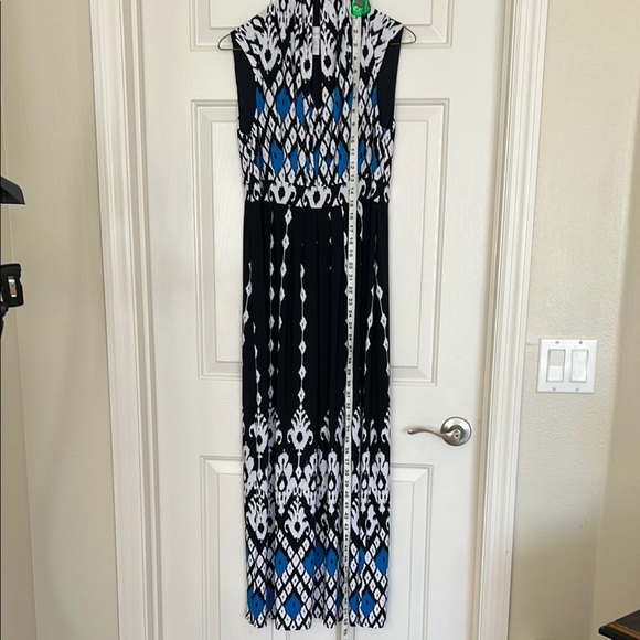 Chico's Black and Blue Maxi Dress Elegant Design - Picture 4 of 9